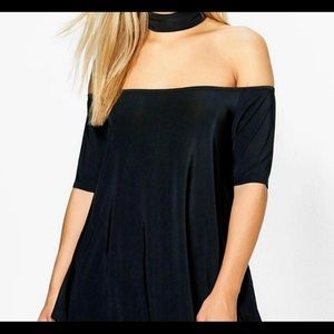 Boohoo Plus Off The Shoulder w Choker